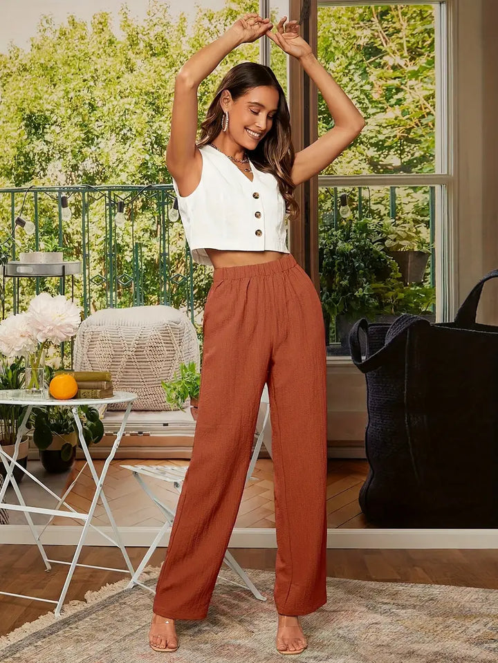 Elena™ | High-Waisted Casual Pants
