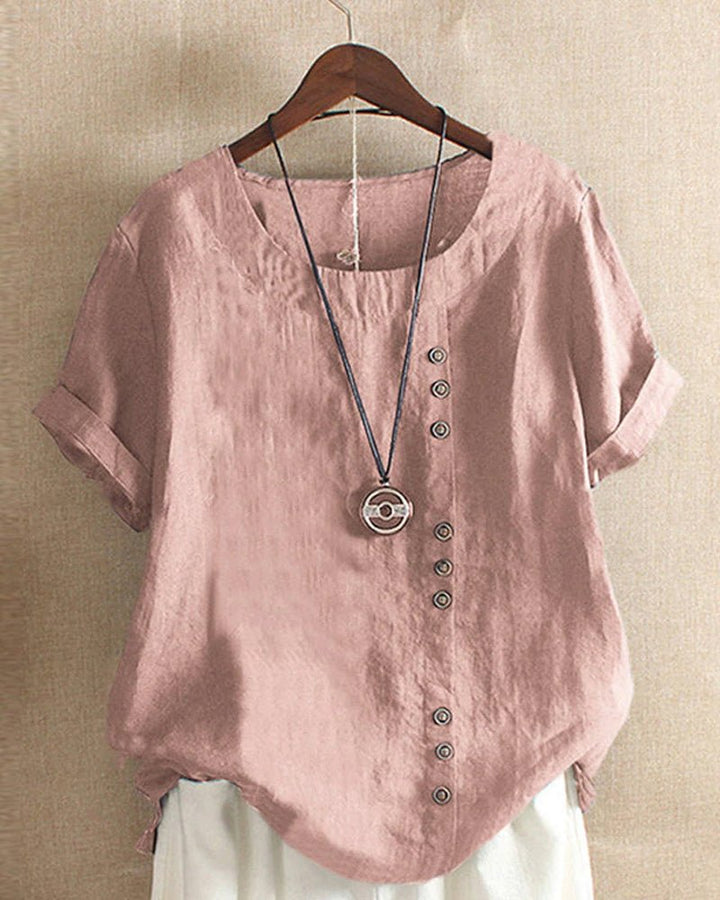 Eloise | Asymmetrical Button Blouse