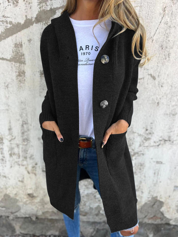 Elara | Cozy hooded knit cardigan