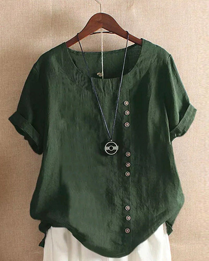 Eloise | Asymmetrical Button Blouse