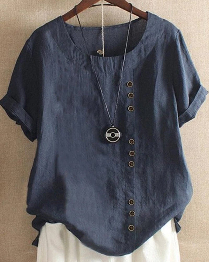 Eloise | Asymmetrical Button Blouse