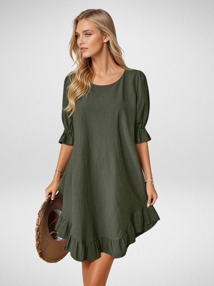 Rosalie™ | Elegant Ruffle Hem Midi Dress