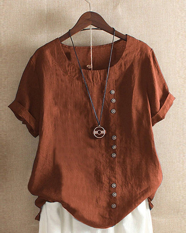 Eloise | Asymmetrical Button Blouse