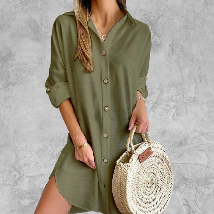 Elara | Button-Up Shirt Dress