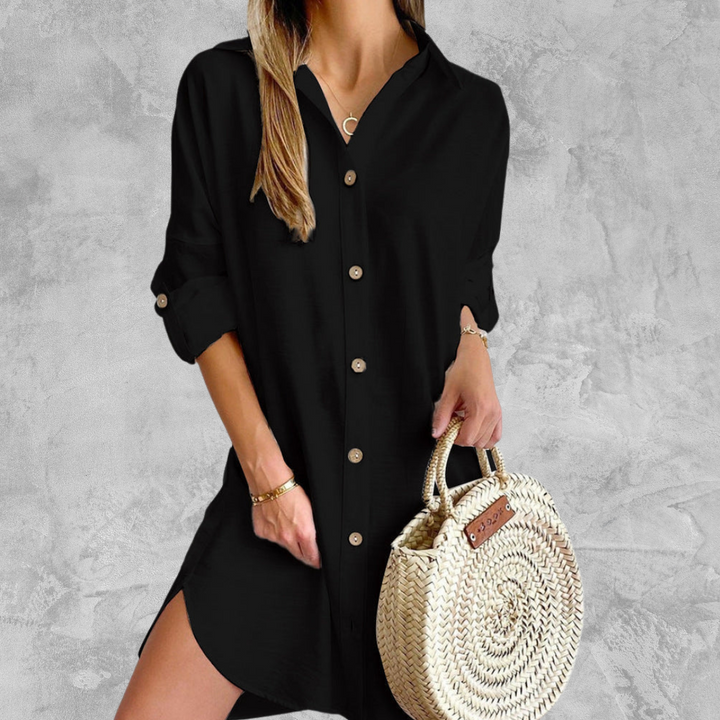 Elara | Button-Up Shirt Dress