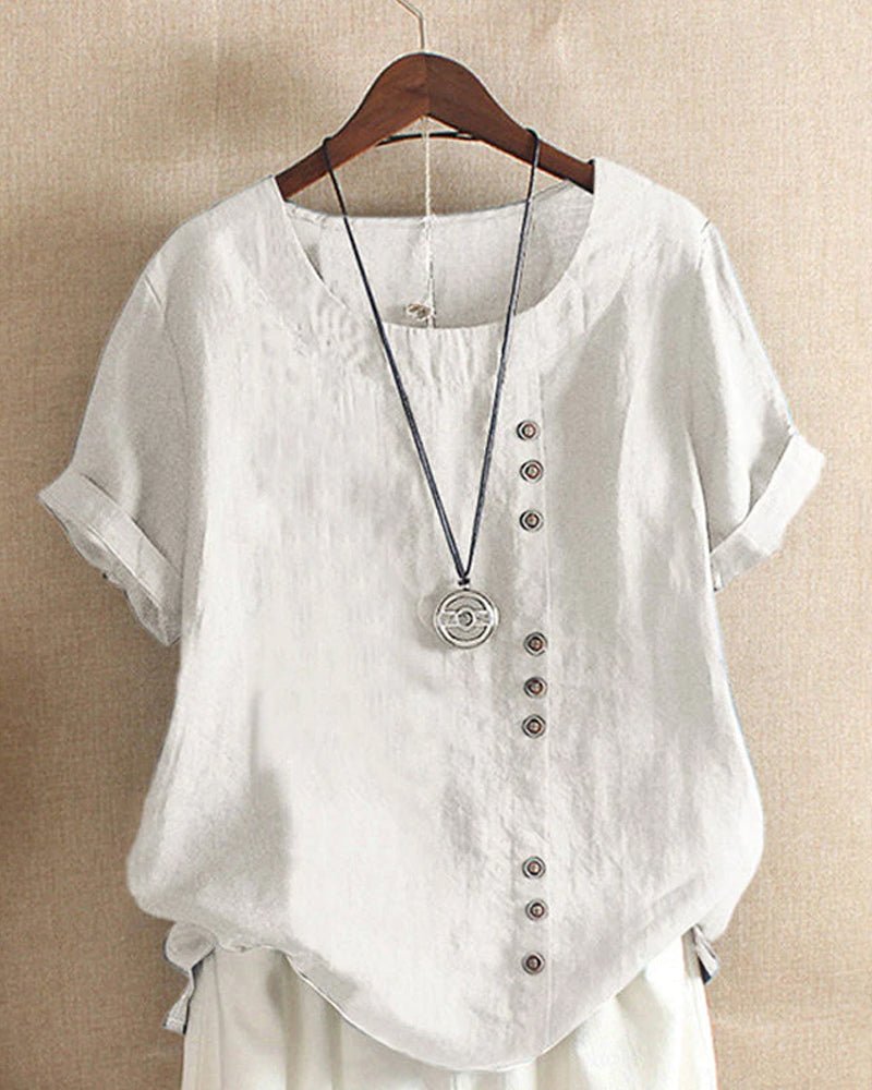 Eloise | Asymmetrical Button Blouse