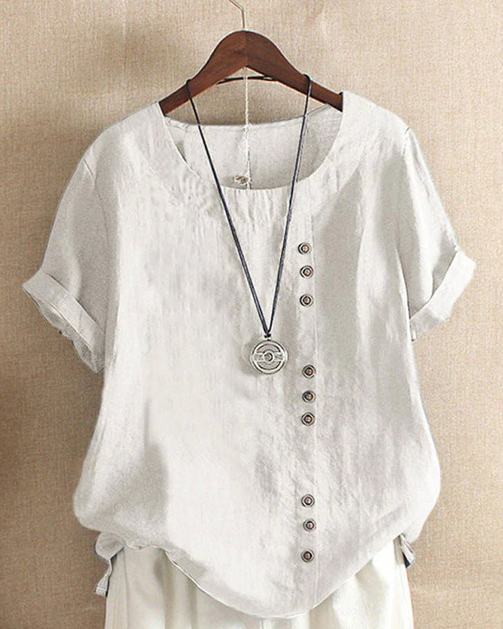 Eloise | Asymmetrical Button Blouse