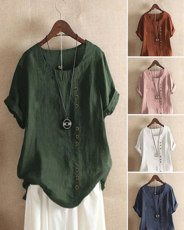 Eloise | Asymmetrical Button Blouse