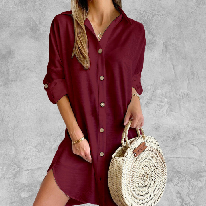 Elara | Button-Up Shirt Dress