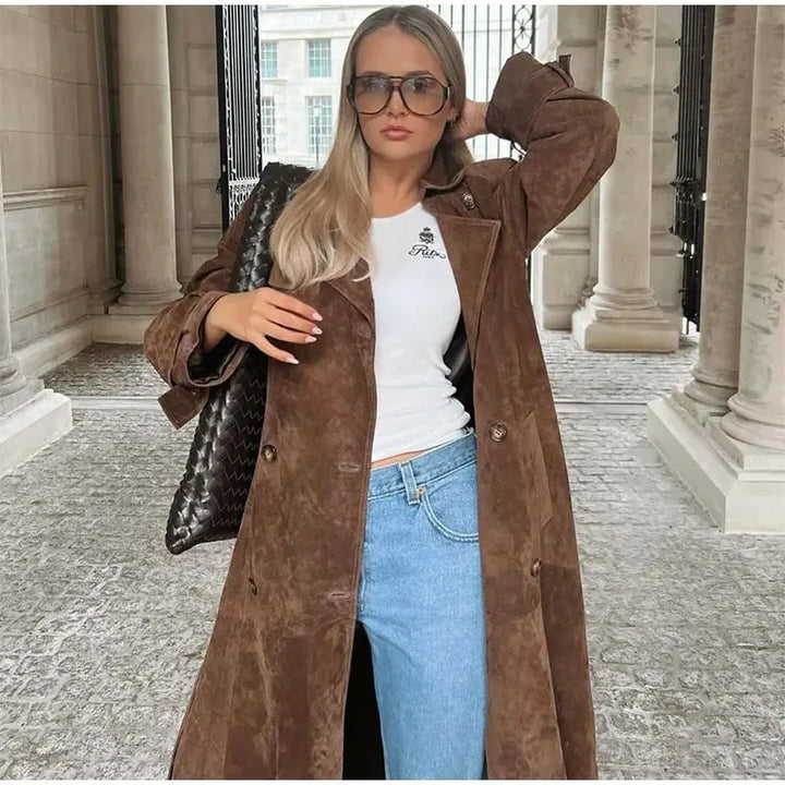 Camille | Suede Trench Coat
