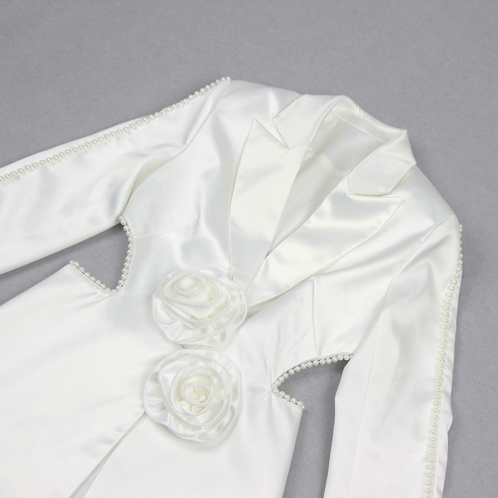 Elara™ | Pearl-Embellished Blazer & Pants