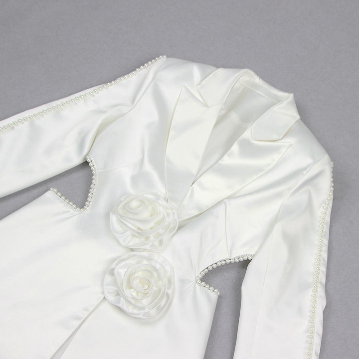 Elara™ | Pearl-Embellished Blazer & Pants
