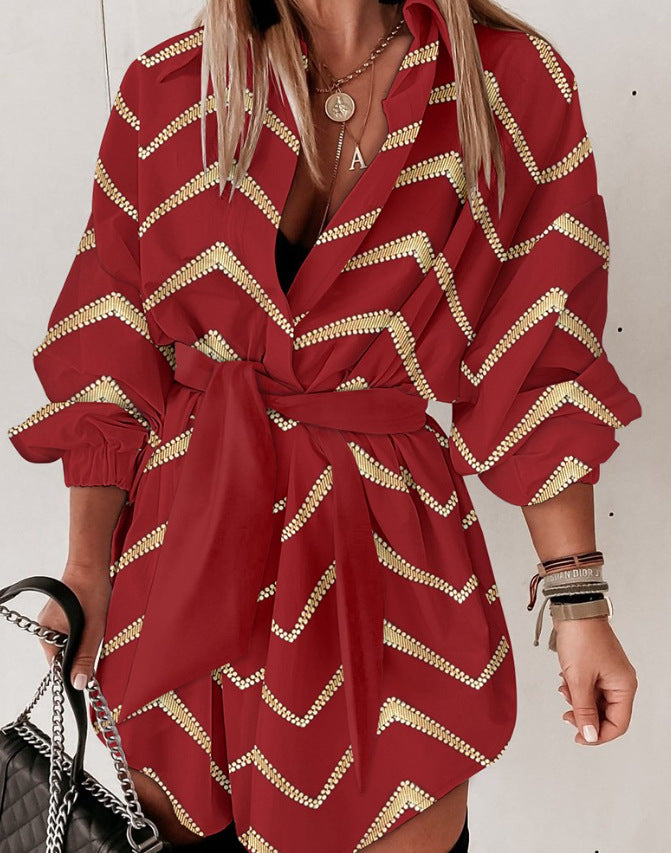 Celeste™ | Chevron Shirt Dress