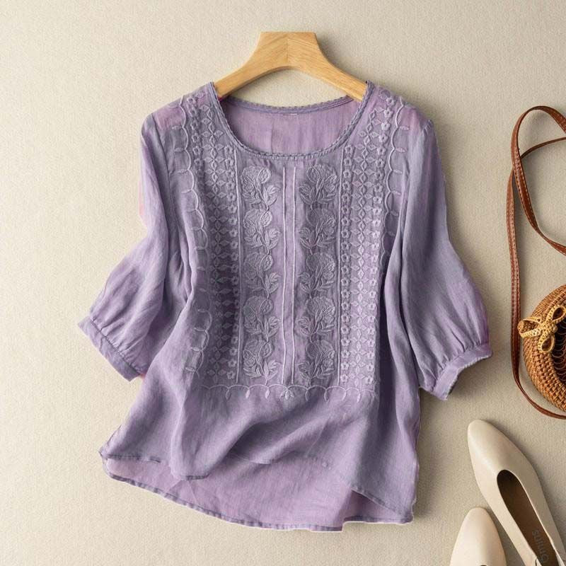 Violet™ | Embroidered Boho Blouse