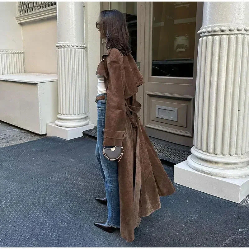 Camille | Suede Trench Coat