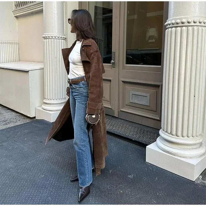 Camille | Suede Trench Coat