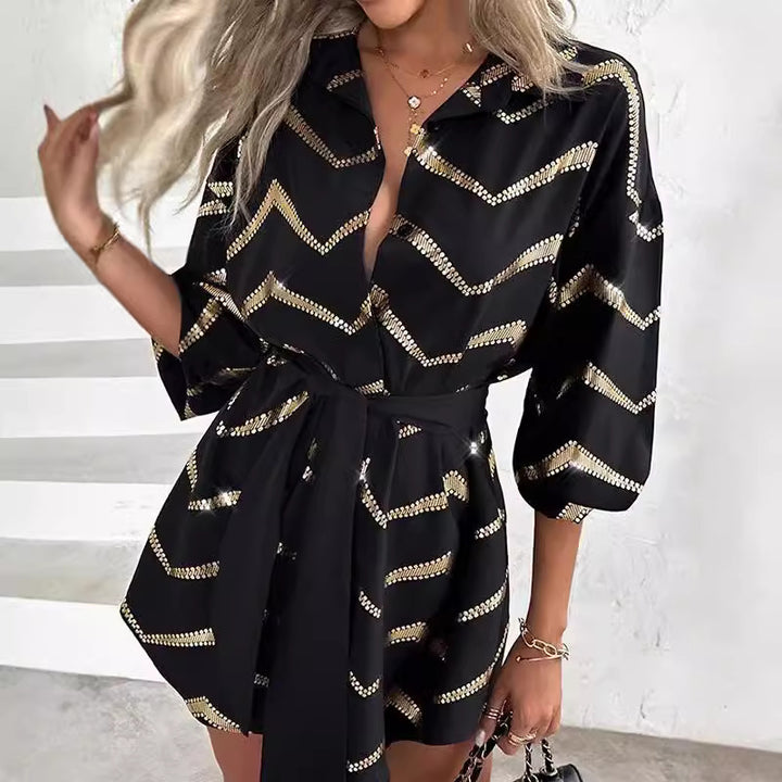 Celeste™ | Chevron Shirt Dress