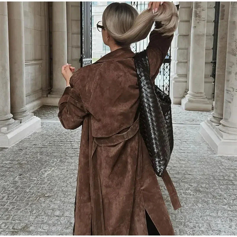 Camille | Suede Trench Coat