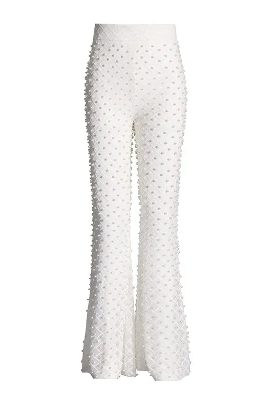 Elara™ | Pearl-Embellished Blazer & Pants