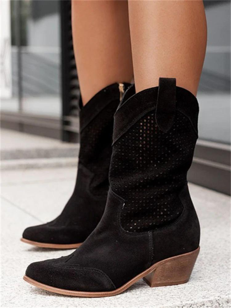 Savannah | White perforated western boots
