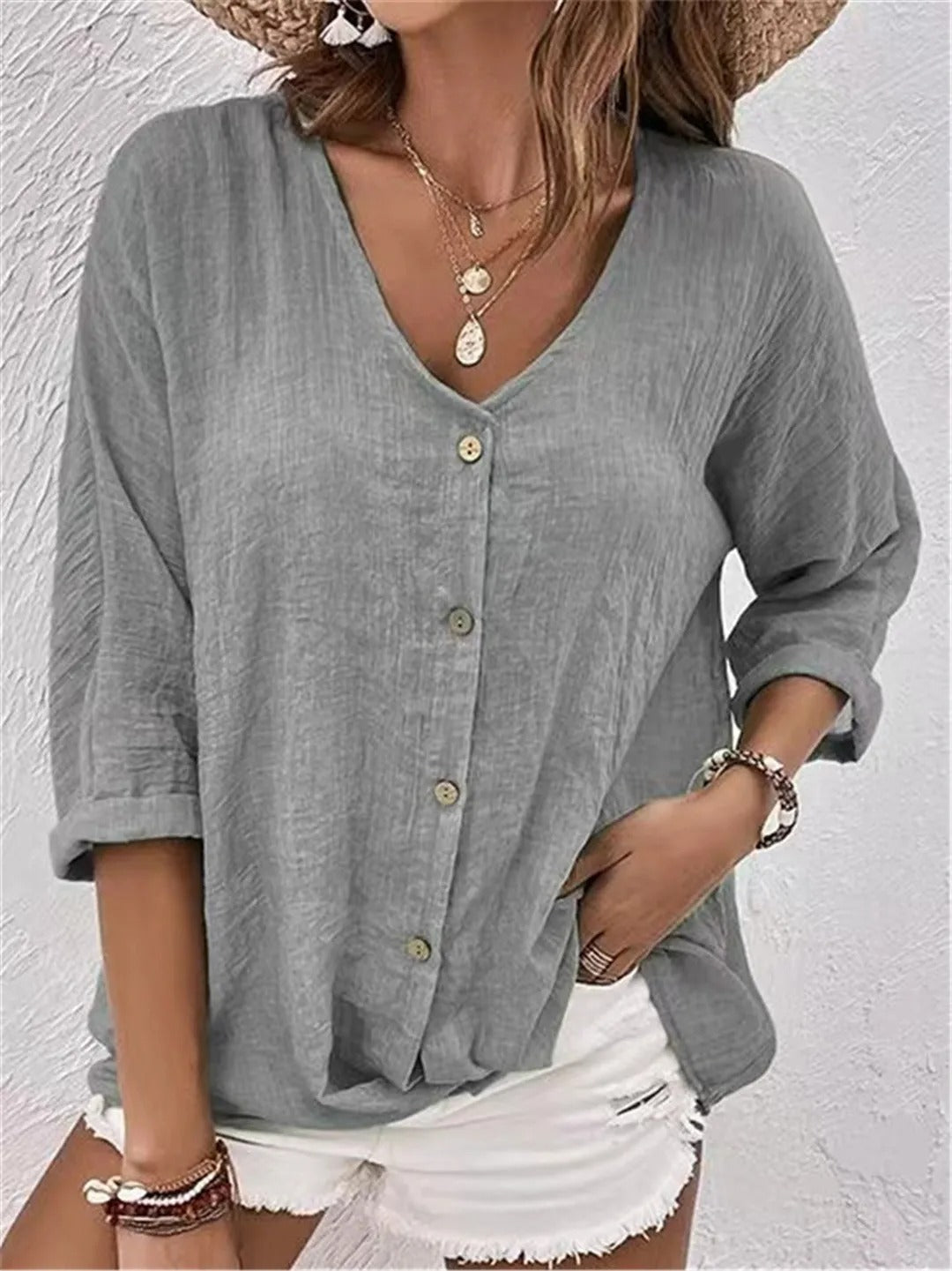 Lina | Breezy Button Blouse