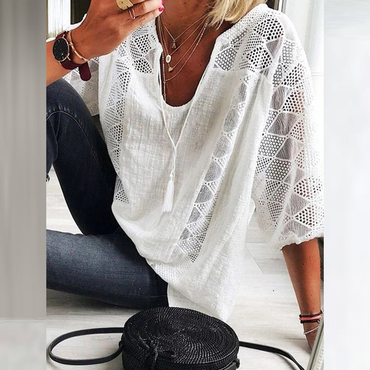 Harper™ | Breezy Crochet Blouse
