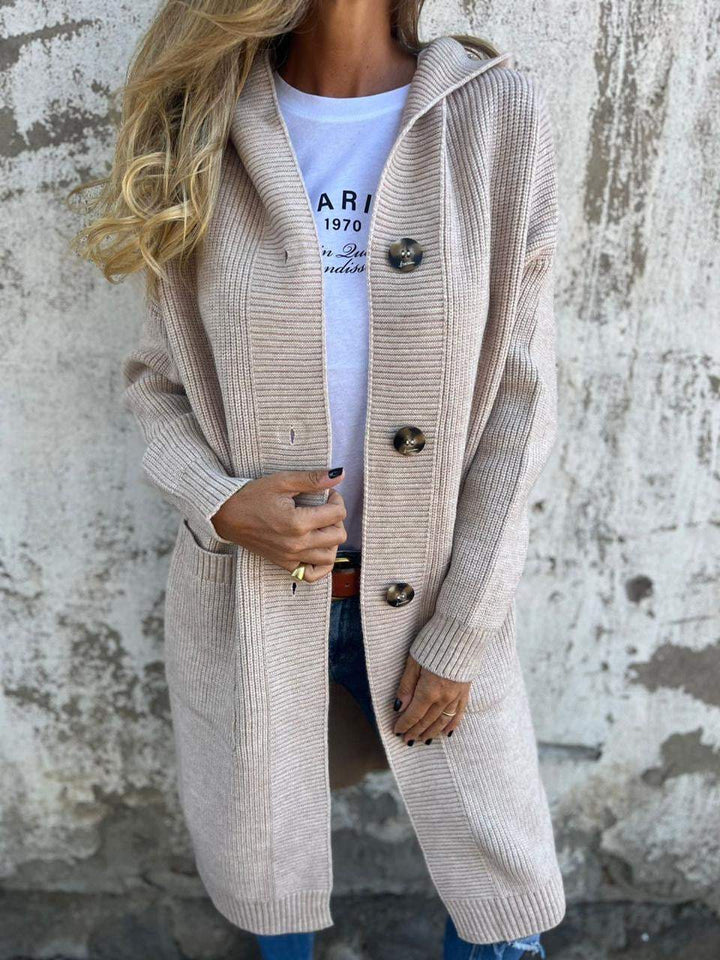 Elara | Cozy hooded knit cardigan