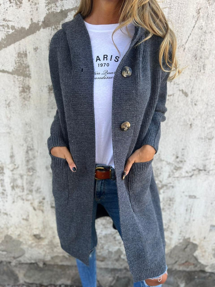 Elara | Cozy hooded knit cardigan