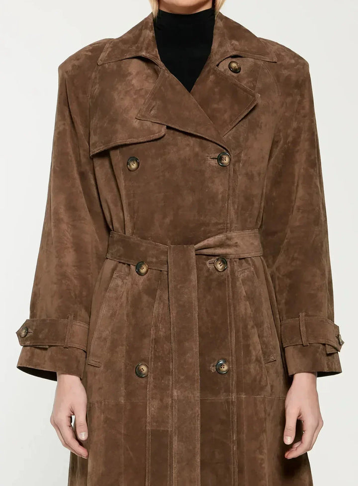 Camille | Suede Trench Coat