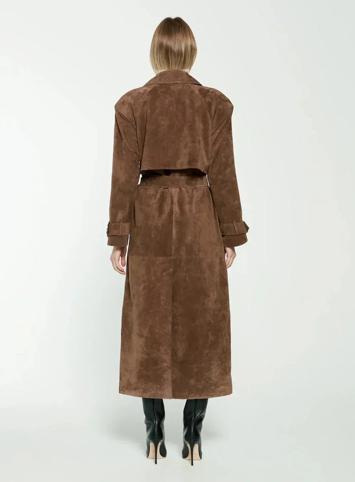 Camille | Suede Trench Coat