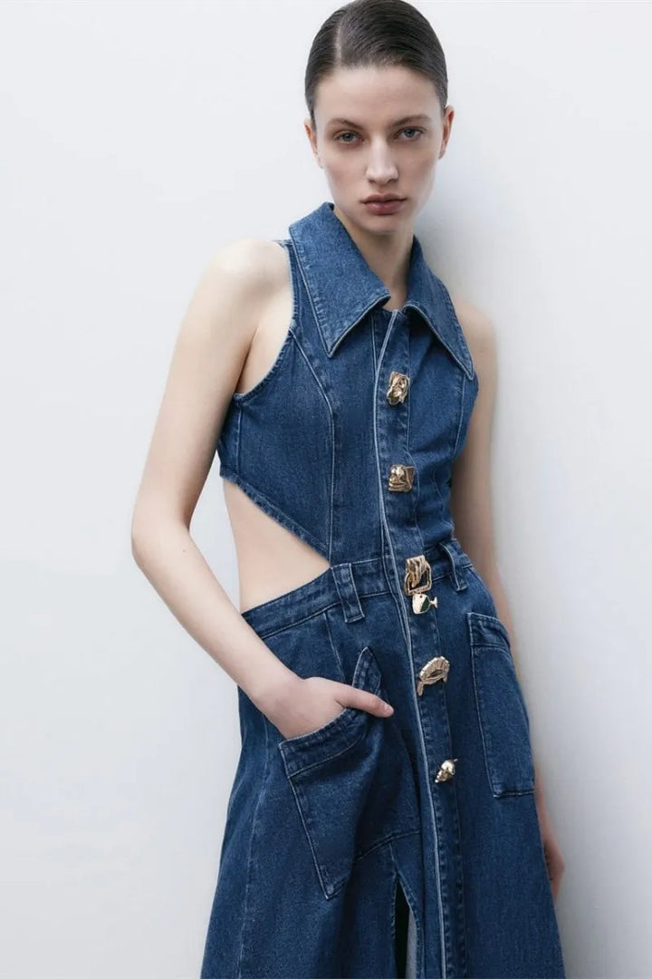 Riviera™ | Cut-Out Denim Dress