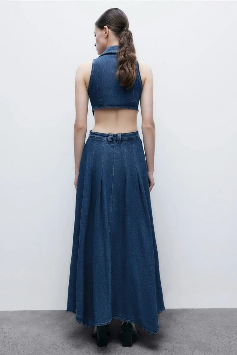 Riviera™ | Cut-Out Denim Dress