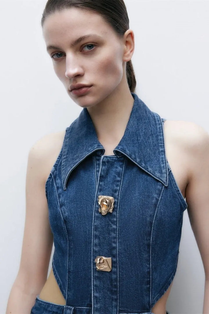 Riviera™ | Cut-Out Denim Dress
