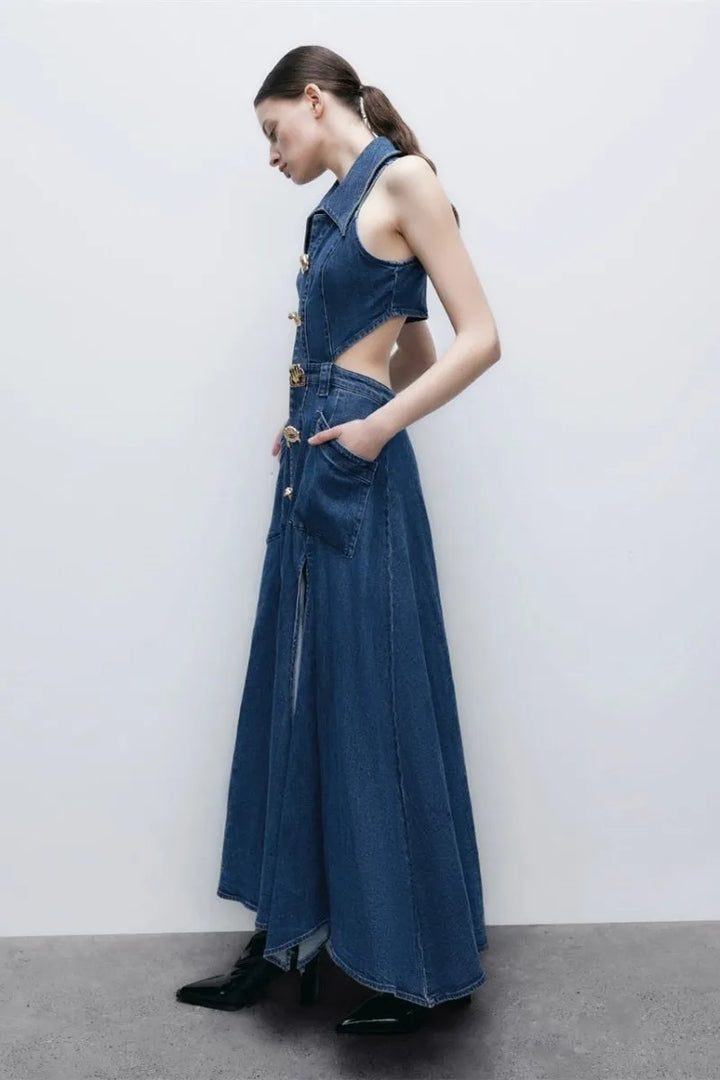 Riviera™ | Cut-Out Denim Dress