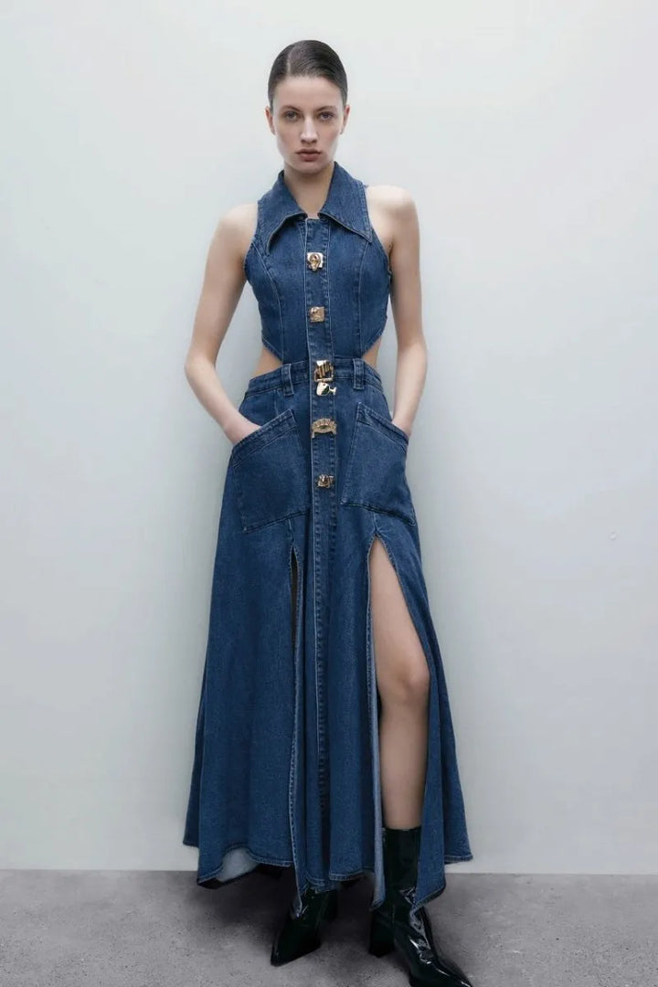 Riviera™ | Cut-Out Denim Dress