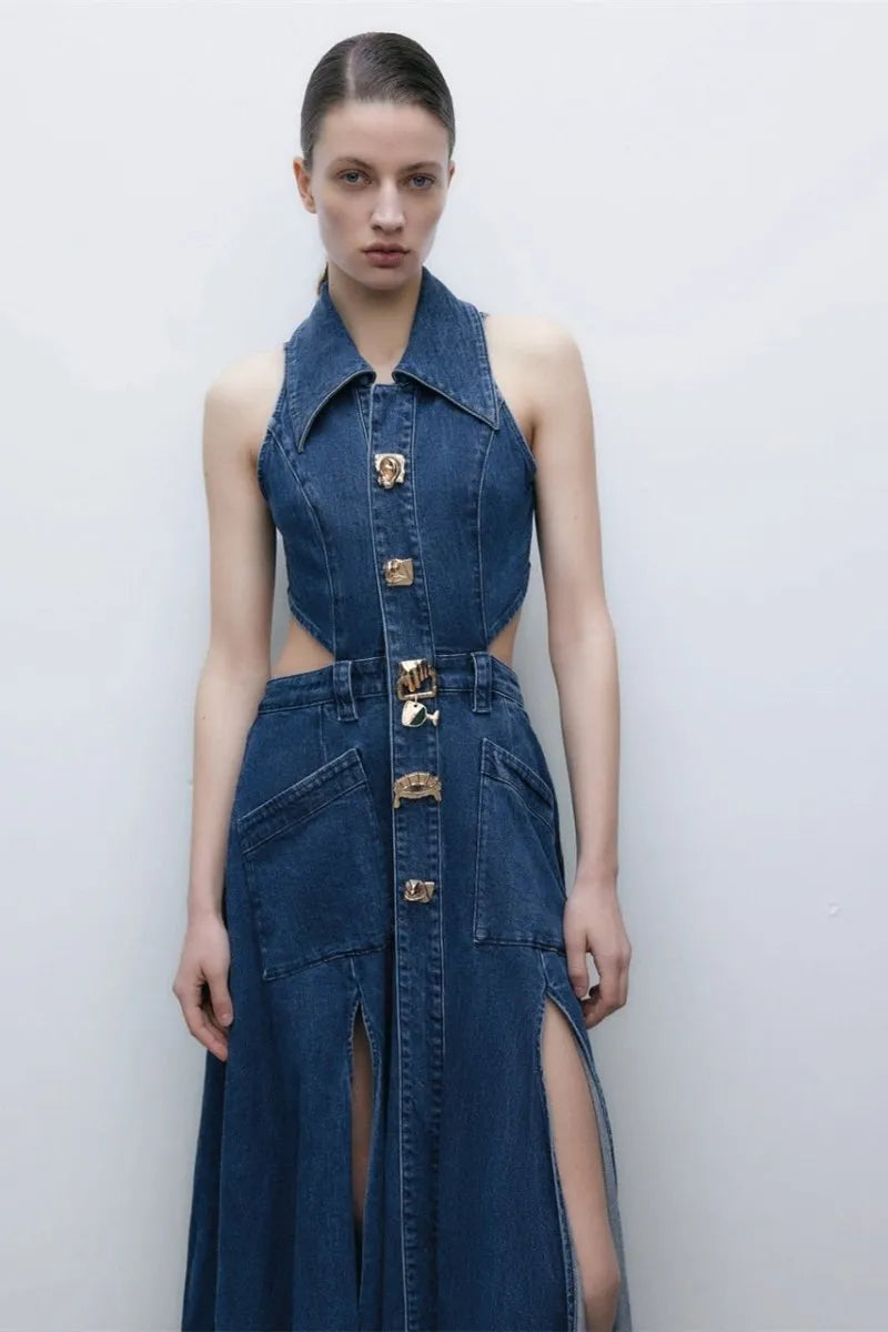 Riviera™ | Cut-Out Denim Dress