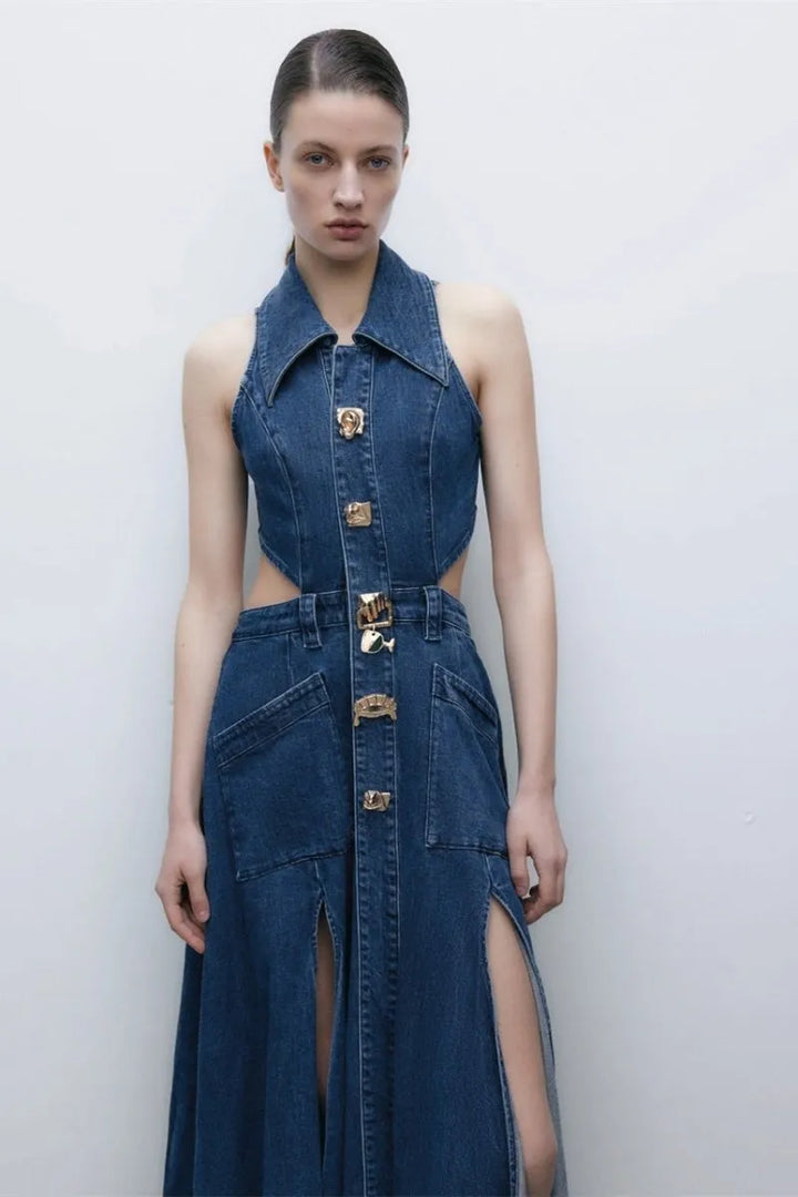 Riviera™ | Cut-Out Denim Dress