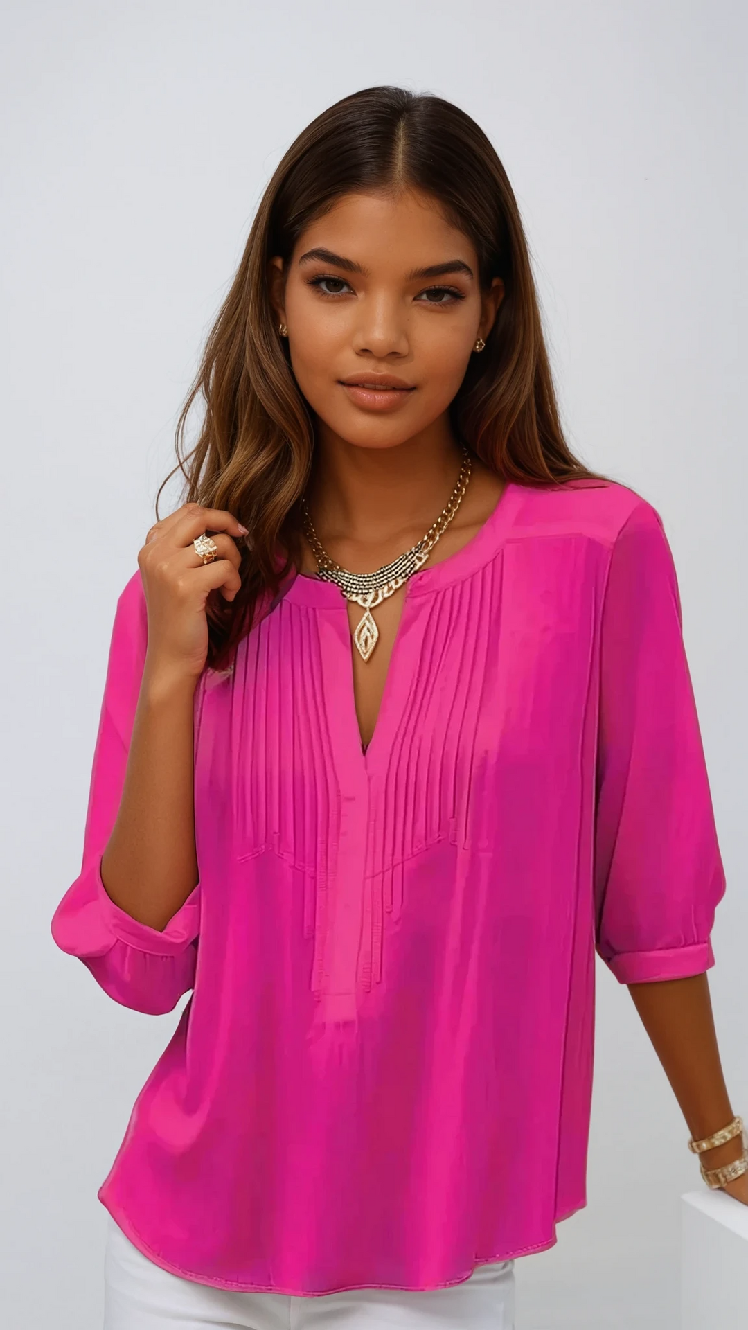 Amelia™ | Vivid V-Neck Blouse